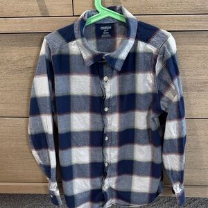 OshKosh B'gosh Boys Navy and White Plaid Shirt